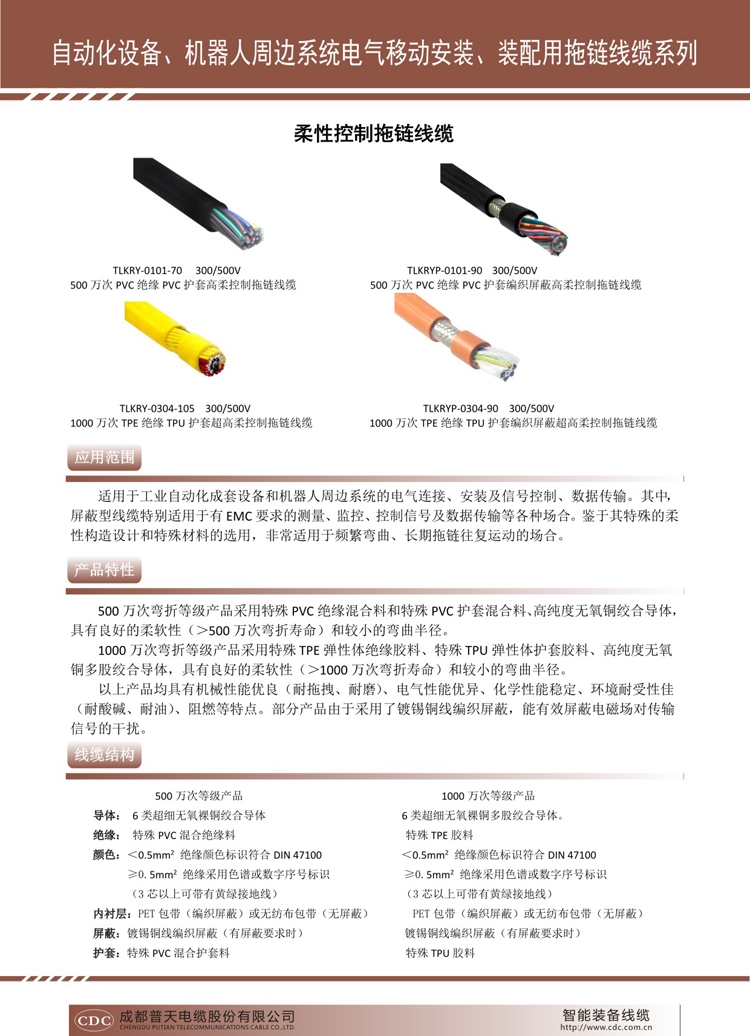 柔性控制拖鏈線纜